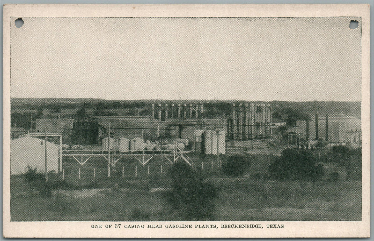 BRECKENRIDGE TX GASOLINE PLANT ANTIQUE POSTCARD