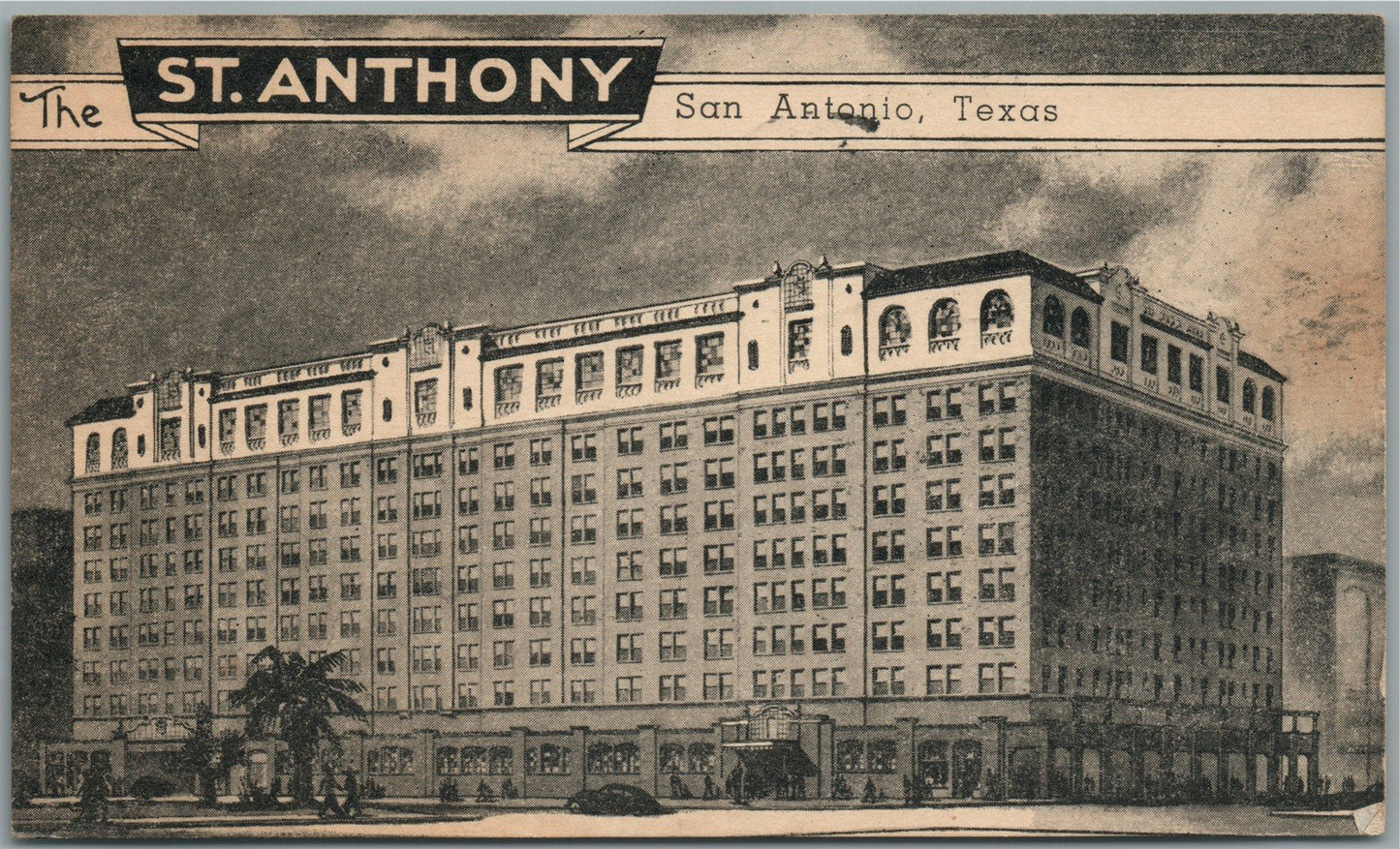 SAN ANTONIO TX THE ST.ANTHONY HOTEL VINTAGE POSTCARD
