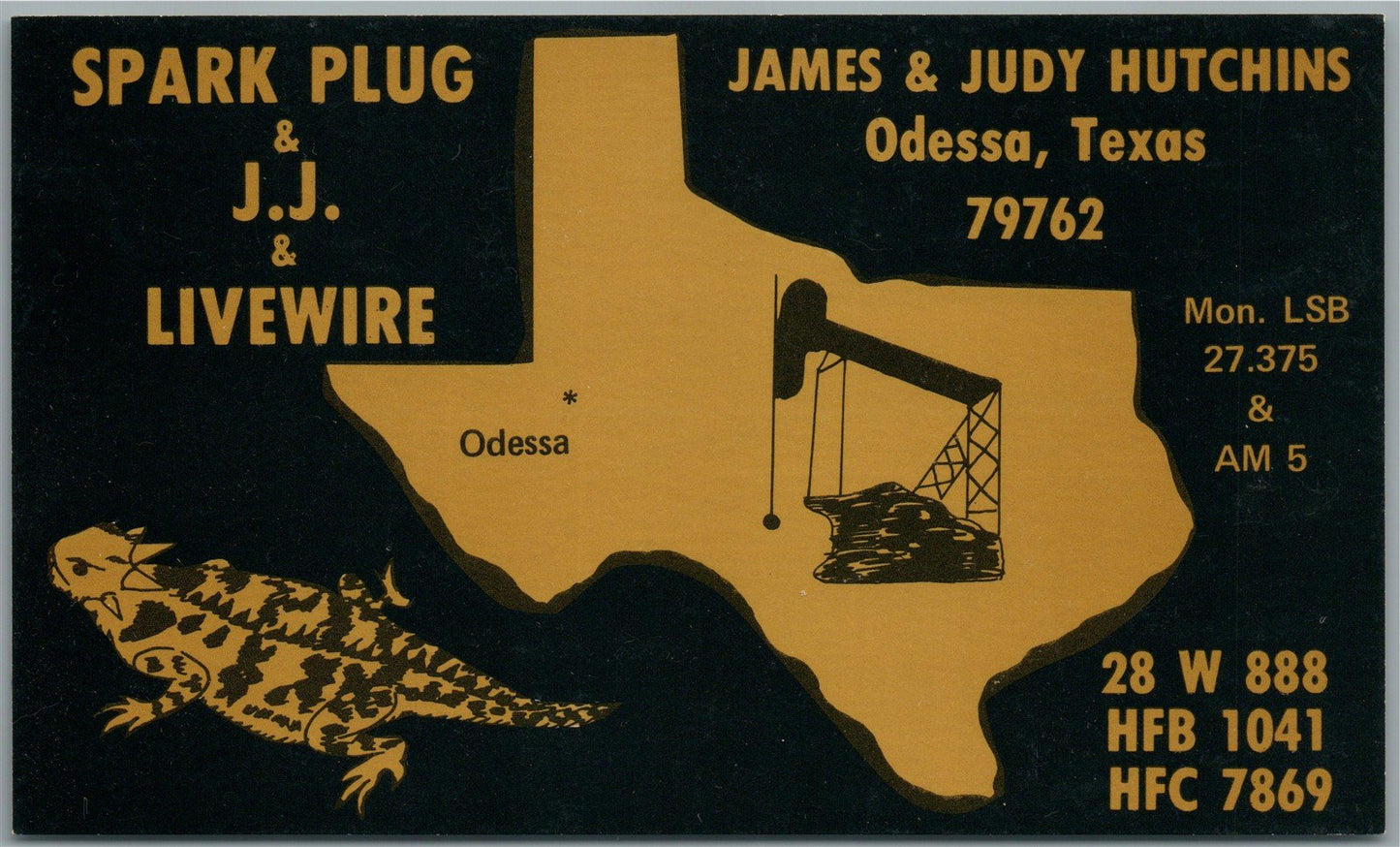 ODESSA TX RADIO CARD 1977 VINTAGE POSTCARD