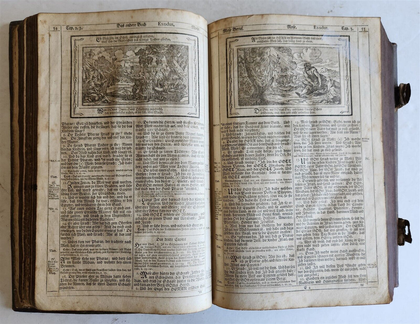 1788 BIBLE in GERMAN ILLUSTRATED antique MASSIVE PIGSKIN BOUND FOILIO