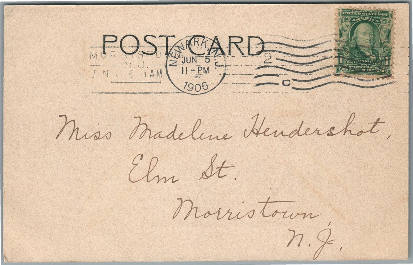 EAST ORANGE NJ CENTRAL AVENUE ANTIQUE POSTCARD