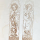 1867 ILLUSTRATIONS of the ROOD SCREEN in RANWORTH antique ILLUSTRATED FOLIO