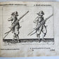 1664 ILLUSTRATED MILITARY WORK on TECHNIQUES for HANDLING MUSKET & PIKE antique