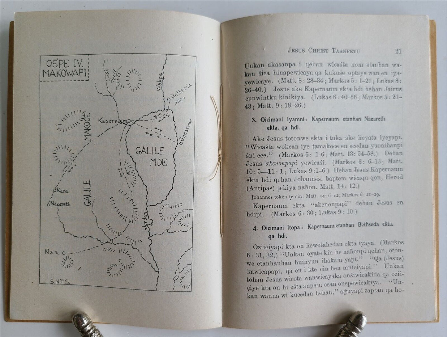 1909 DAKOTA INDIAN LANGUAGE LIFE OF CHRIST antique AMERICANA ILLUSTRATED w/ MAPS