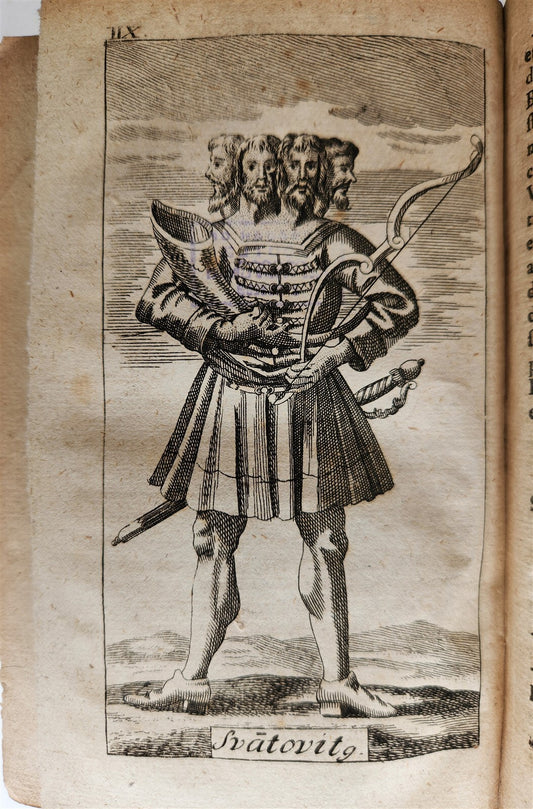 1728 MYTHOLOGY ILLUSTRATED GERMAN GODS ANTIQUE vellum bound