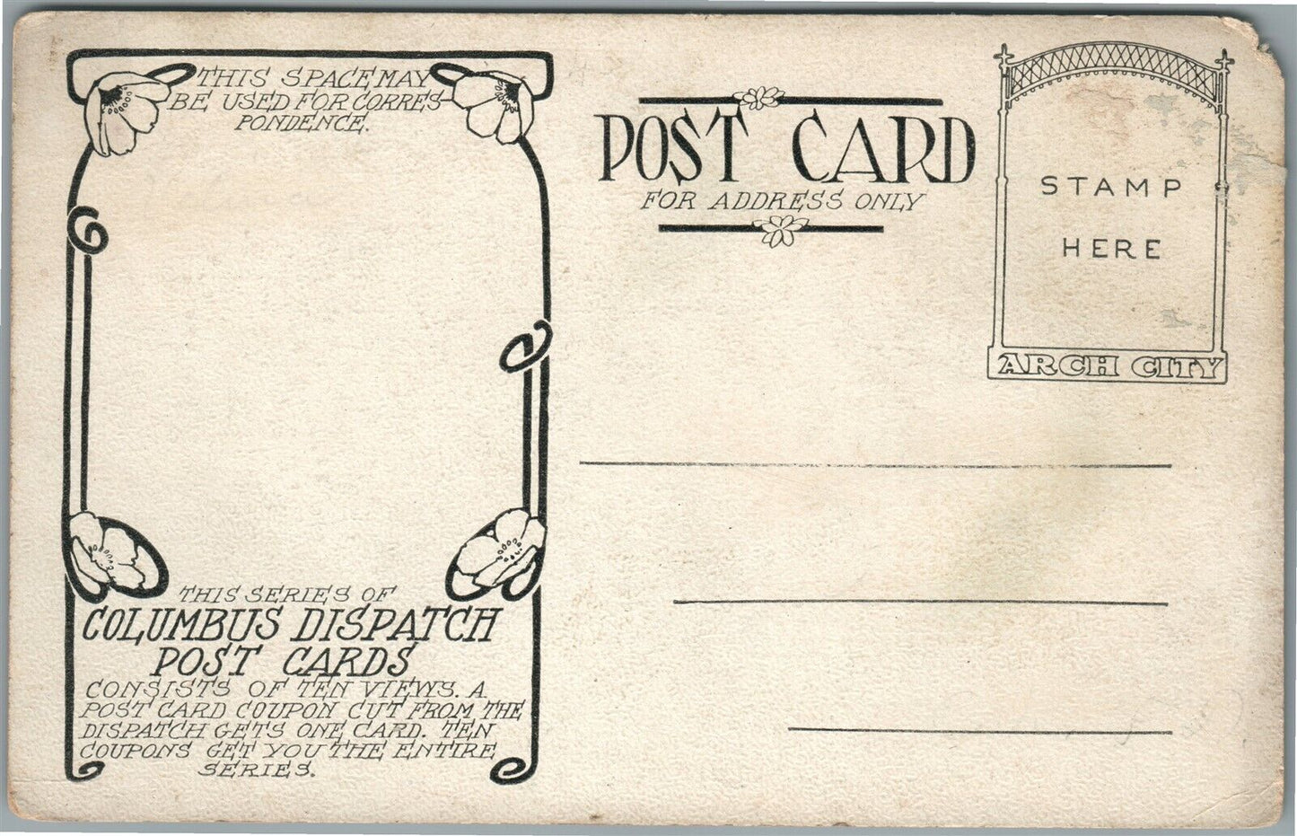 COLUMBUS OH 20th STREET & MT. VERNON AVE. ANTIQUE POSTCARD