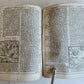 1602 BIBLE in LATIN ILLUSTRATED w/ MAP & NUMEROUS WOODCUTS antique