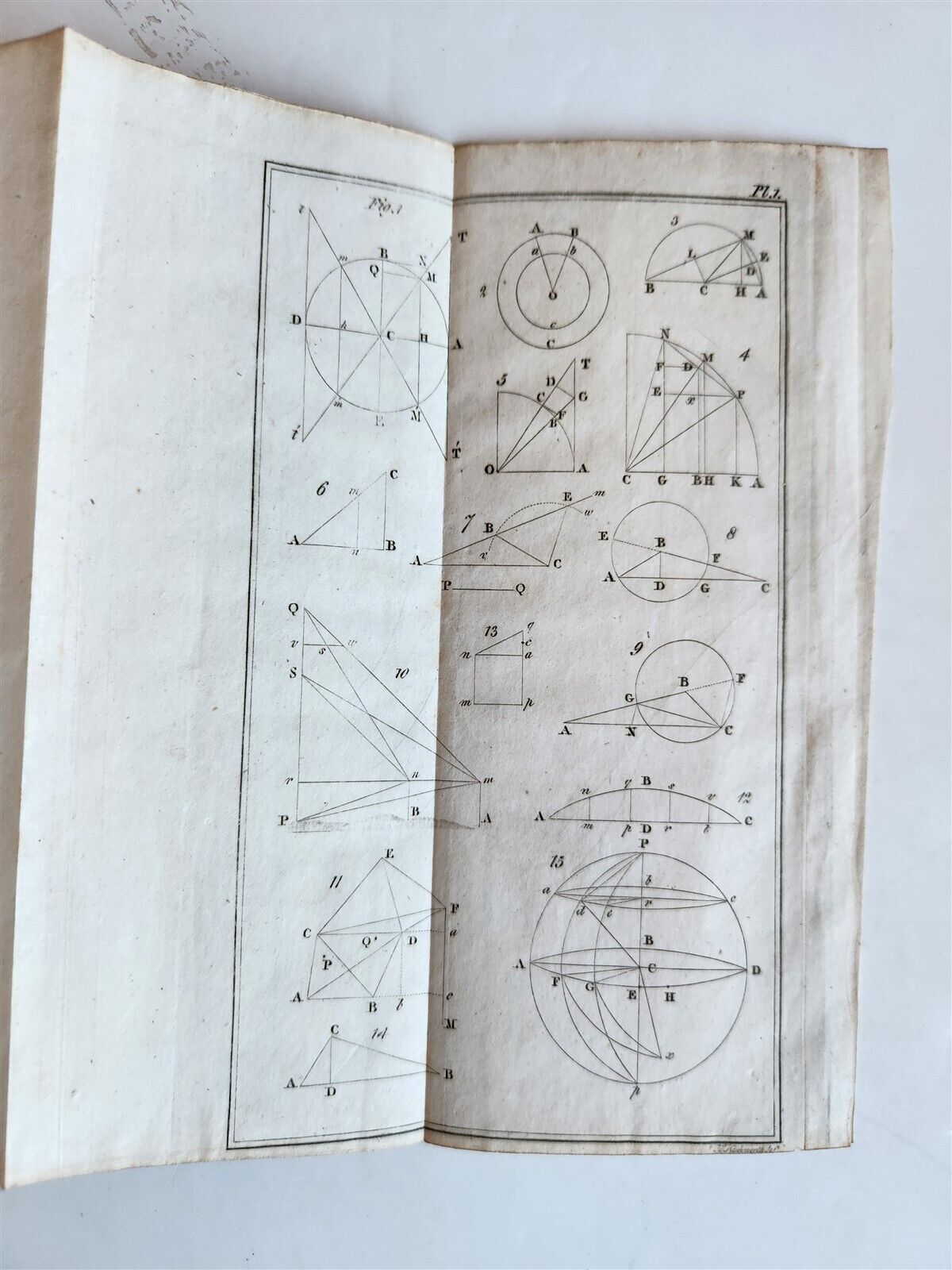 1810 TREATISE on PLANE & SPHERICAL TRIGONOMETRY ILLUSTRATED antique