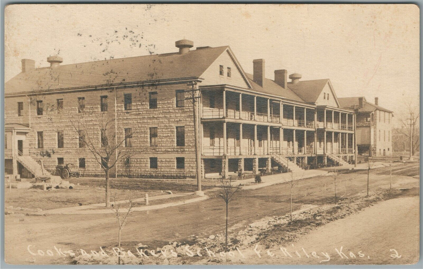 FT. RILEY KS COOKS & BAKER'S SCHOOL ANTIQUE REAL PHOTO POSTCARD RPPC