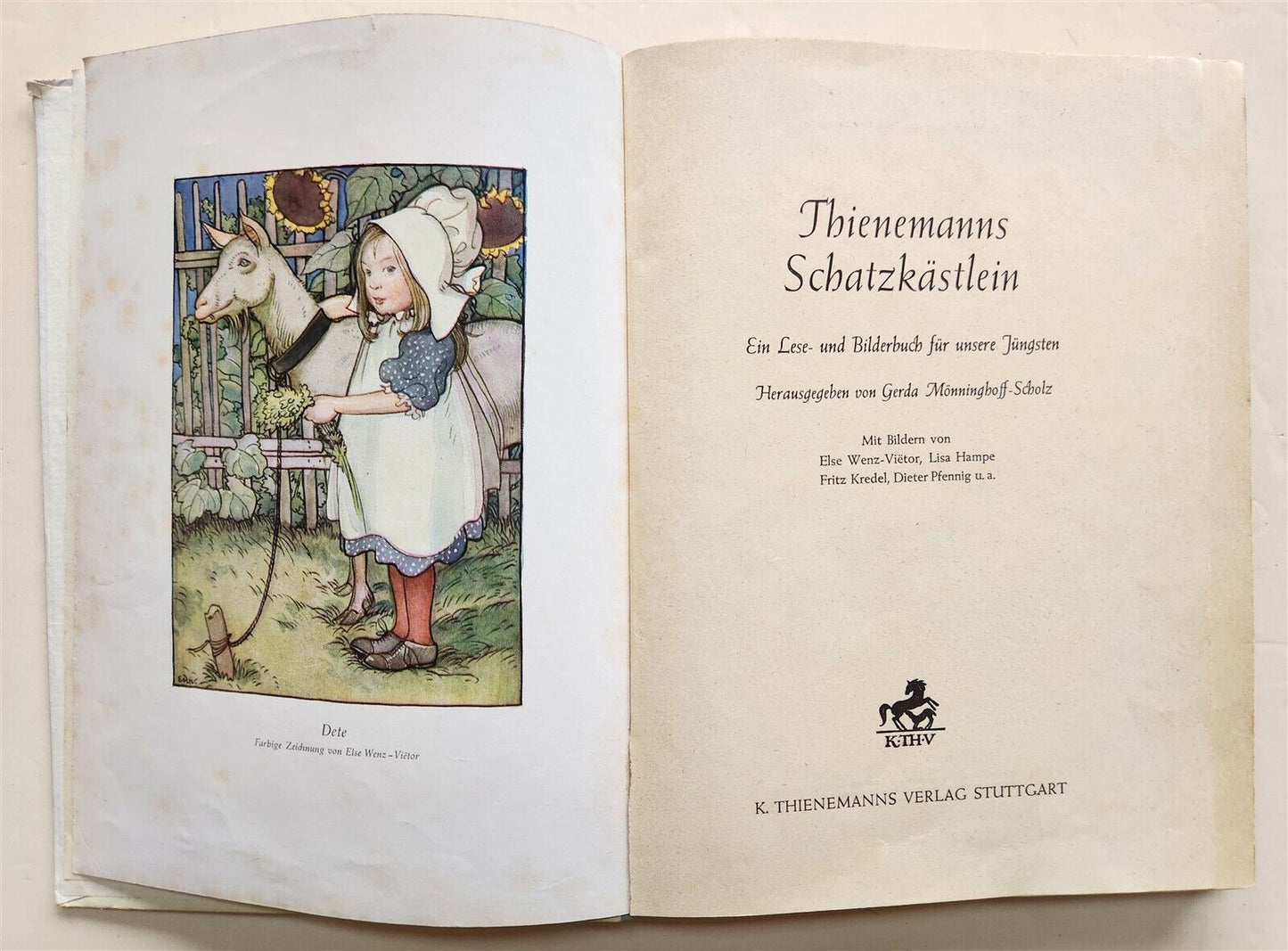 1951 CHILDREN BOOK in GERMAN vintage ILLUSTRATED THIENEMANNS SCHATZASTLEIN