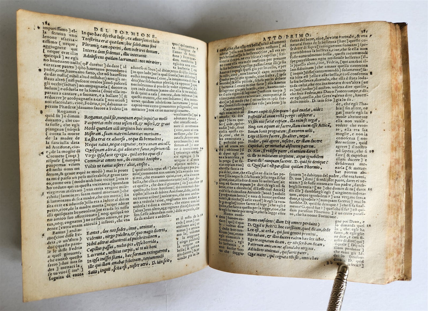 1558 TERENCE in ITALIAN antique 16th CENTURY vellum
