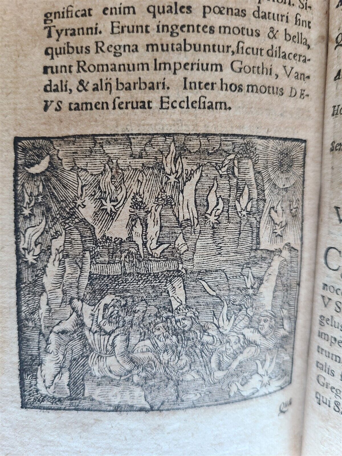 1575 APOCALYPSE COMMENTARY by D. Chytraeus ILLUSTRATED antique pigskin BINDING