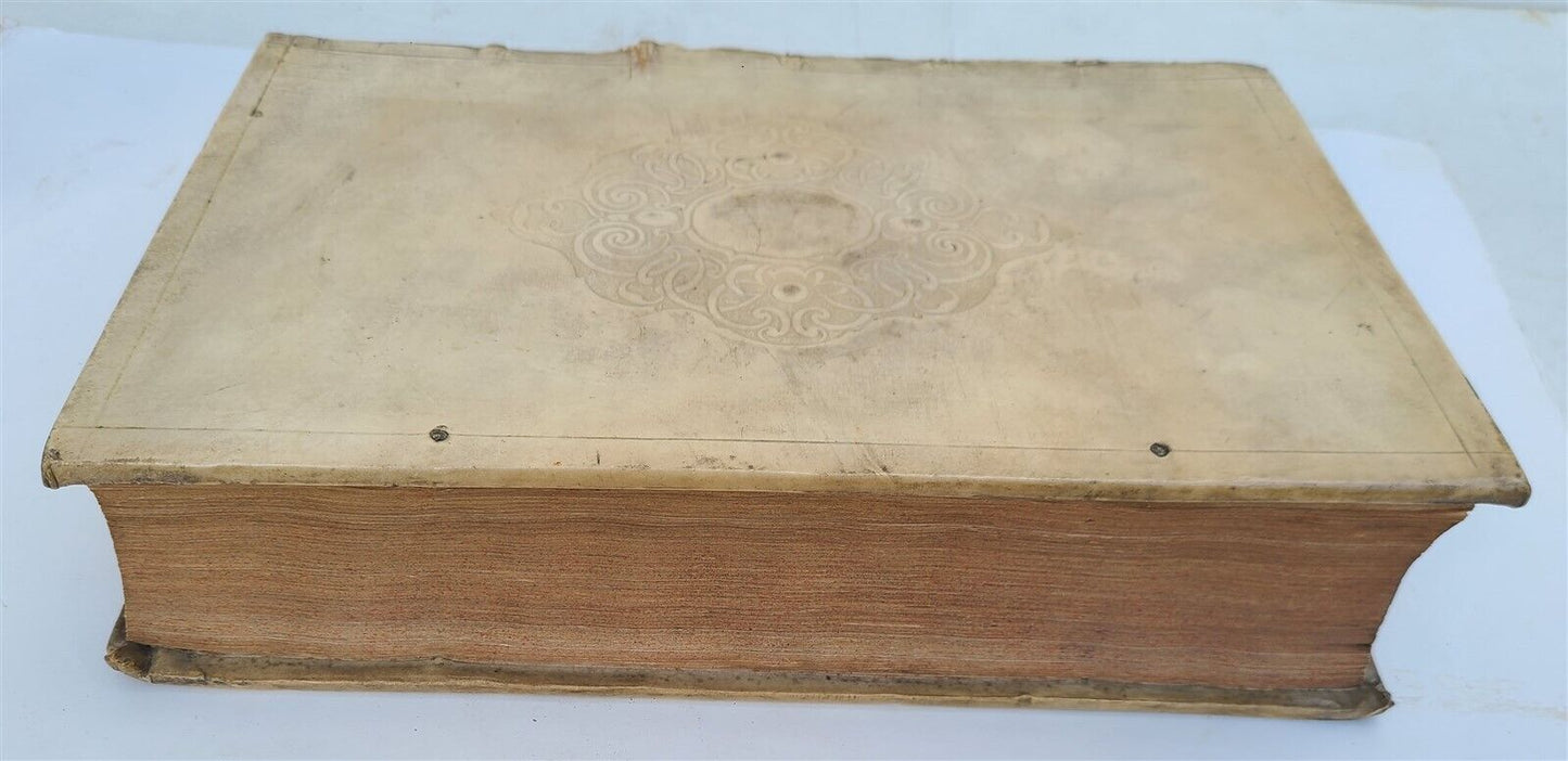 1663 AESCHYLUS TRAGEDIES antique VELLUM BOUND FOLIO w/ LATIN & GREEK TEXT