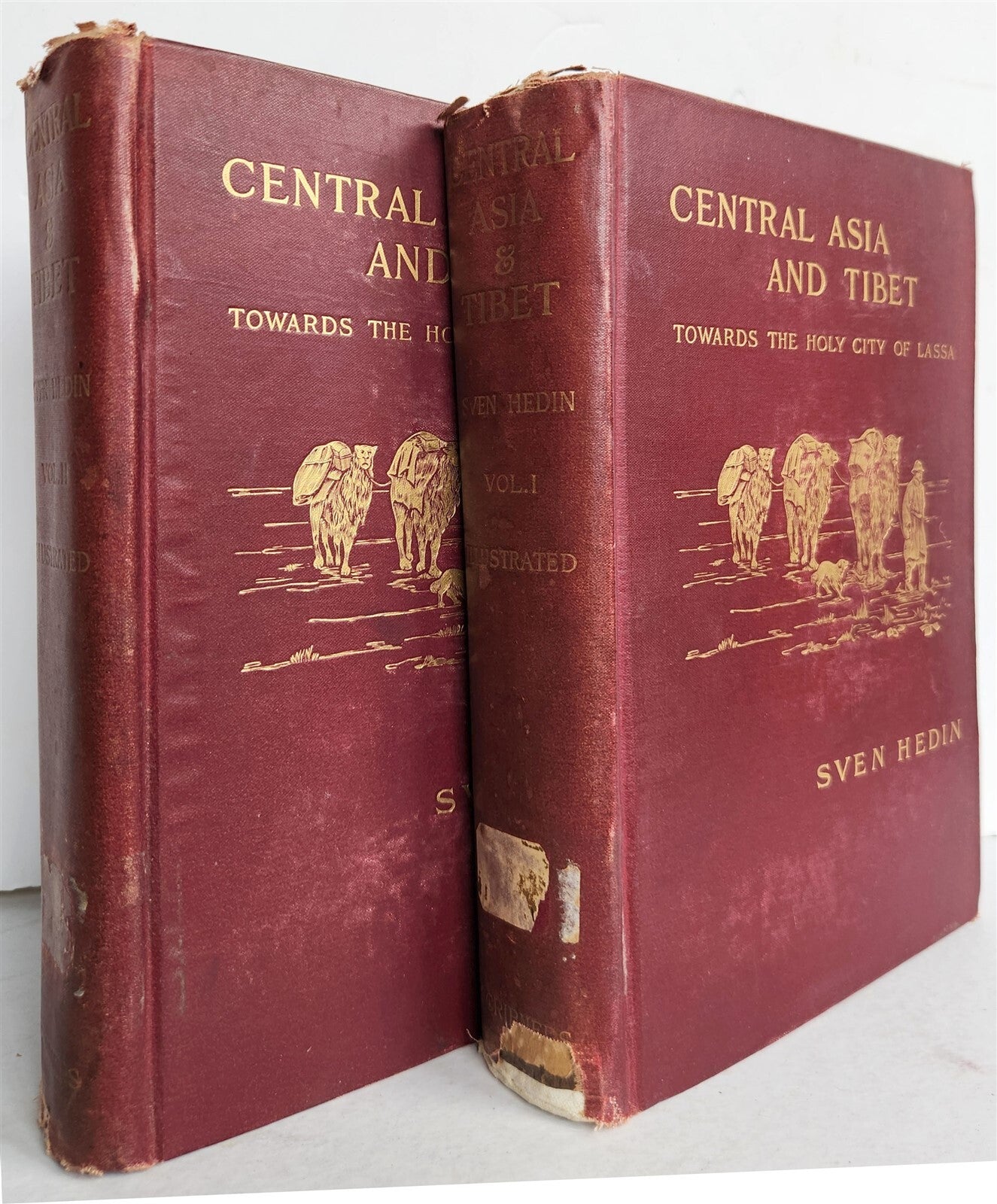 1903 CENTRAL ASIA & TIBET TOWARDS HOLY CITY of LASSA 2 VOLS antique ILLUSTRATED
