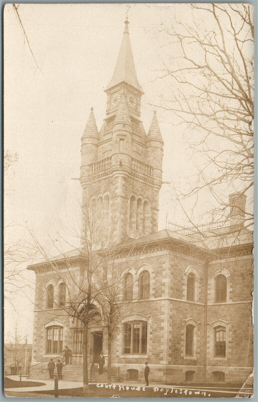 DOYLESTOWN PA BUCKS COUNTY COURT HOUSE ANTIQUE REAL PHOTO POSTCARD RPPC