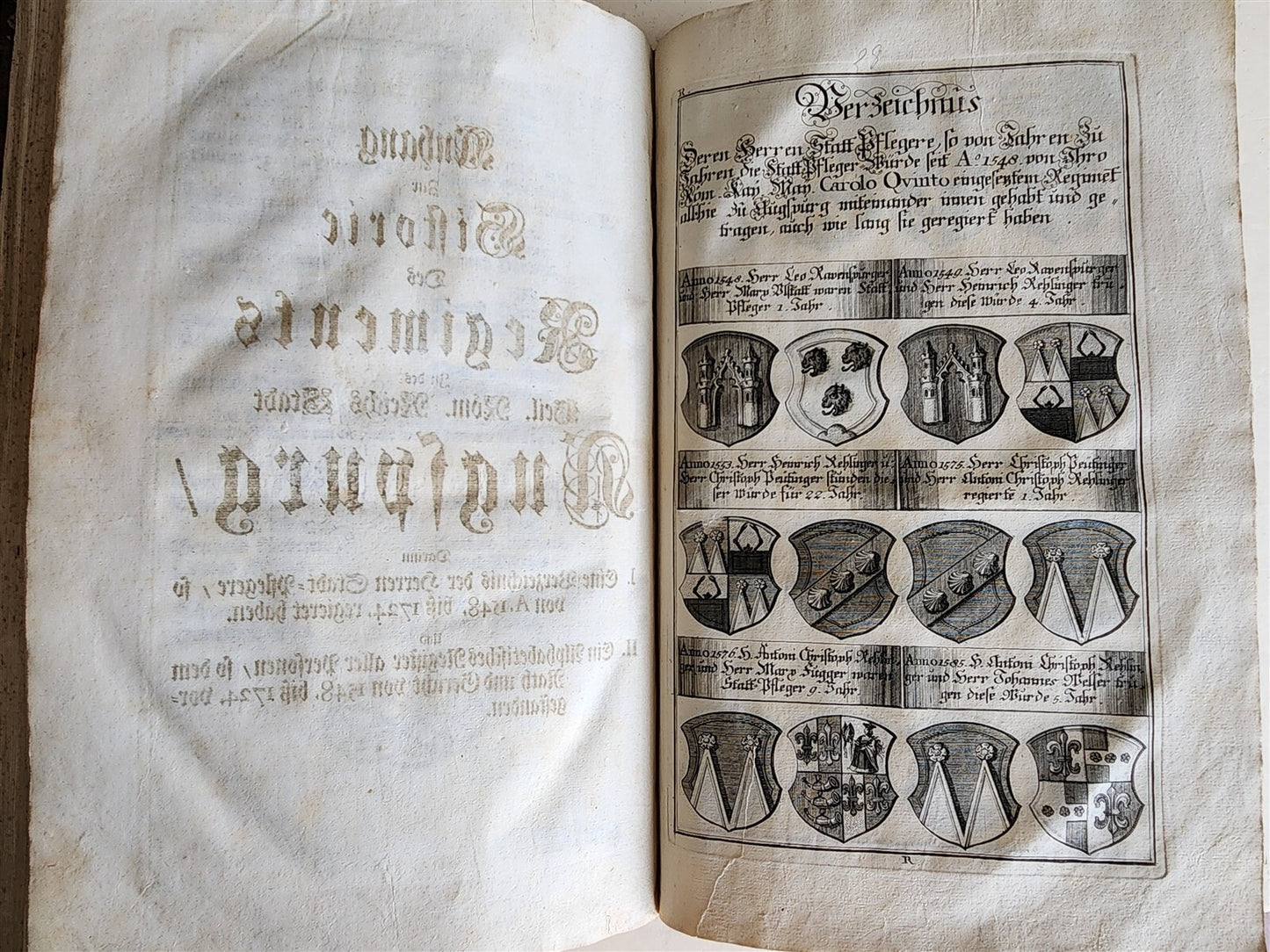 1725 HISTORY of Holy Roman Empire' CITY of AUGSBURG REGIMENT antique ILLUSTRATED