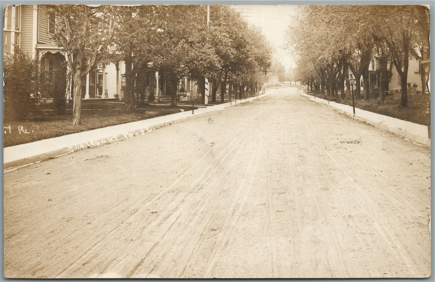 CHALFONT PA STREET SCENE ANTIQUE REAL PHOTO POSTCARD RPPC