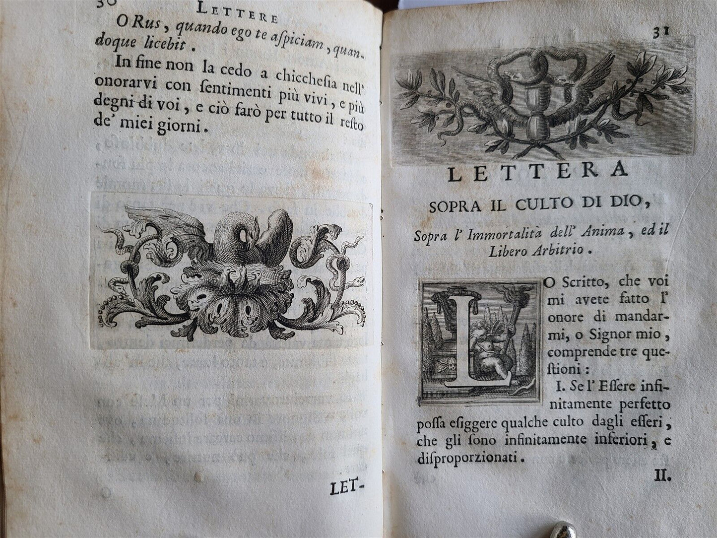 1721 LETTERE DI RELIGIONE e DI METAFISICA FRANCESCO di SALIGNAC antique VELLUM