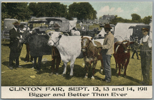 CLINTON FAIR OH 1911 ANTIQUE POSTCARD