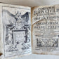 1713 CORPORIS JURIS CIVILIS antique BLIND-STAMPED PIGSKIN BINDING law book