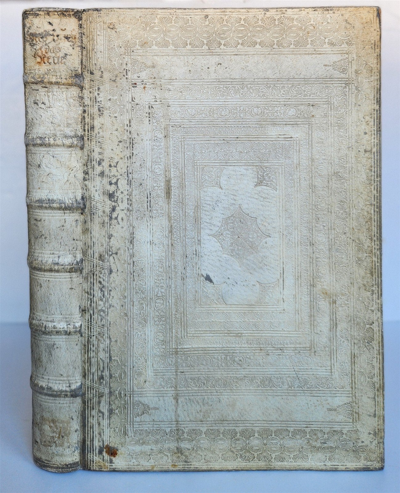 1725 MUSICAL MANUSCRIPT antique AMAZING PIGSKIN BOUND IMPERIAL FOLIO