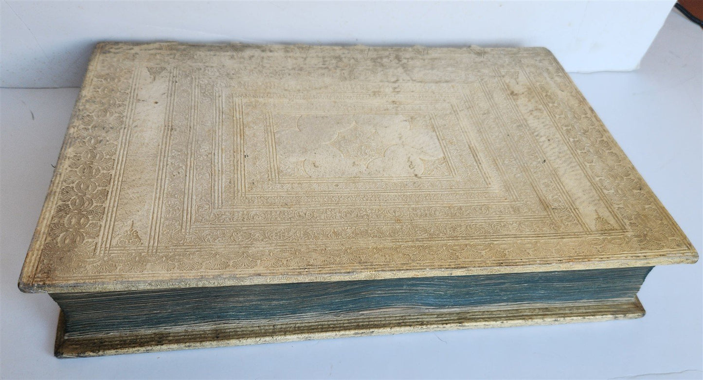 1725 MUSICAL MANUSCRIPT antique AMAZING PIGSKIN BOUND IMPERIAL FOLIO