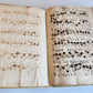 1725 MUSICAL MANUSCRIPT antique AMAZING PIGSKIN BOUND IMPERIAL FOLIO