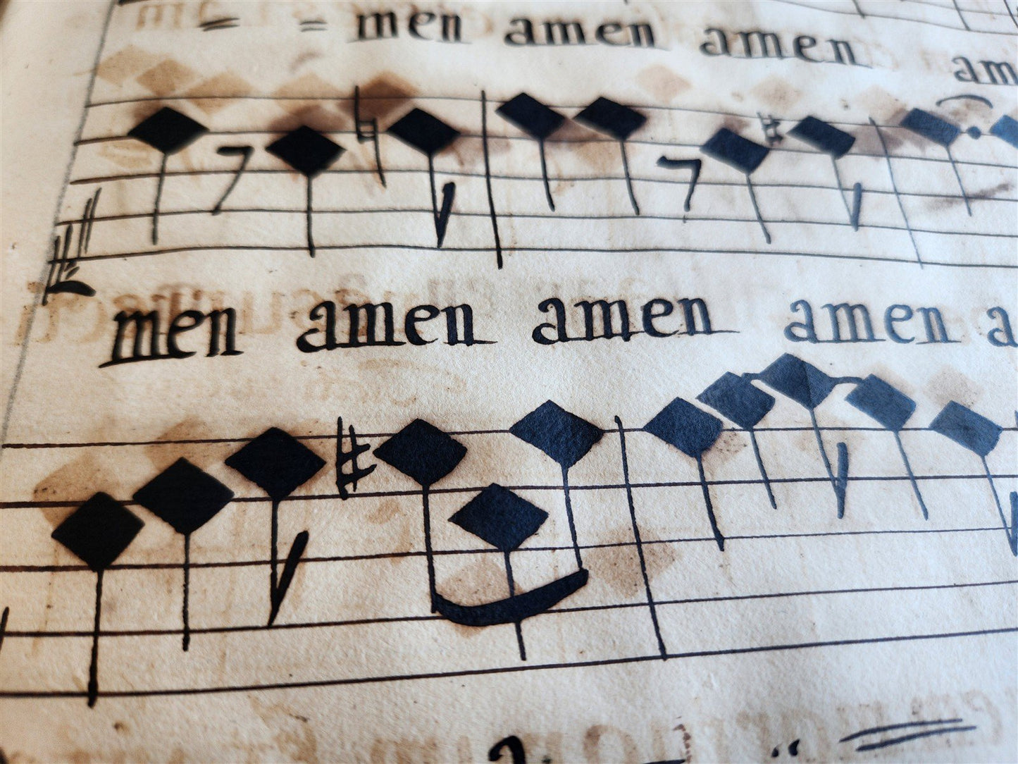 1725 MUSICAL MANUSCRIPT antique AMAZING PIGSKIN BOUND IMPERIAL FOLIO