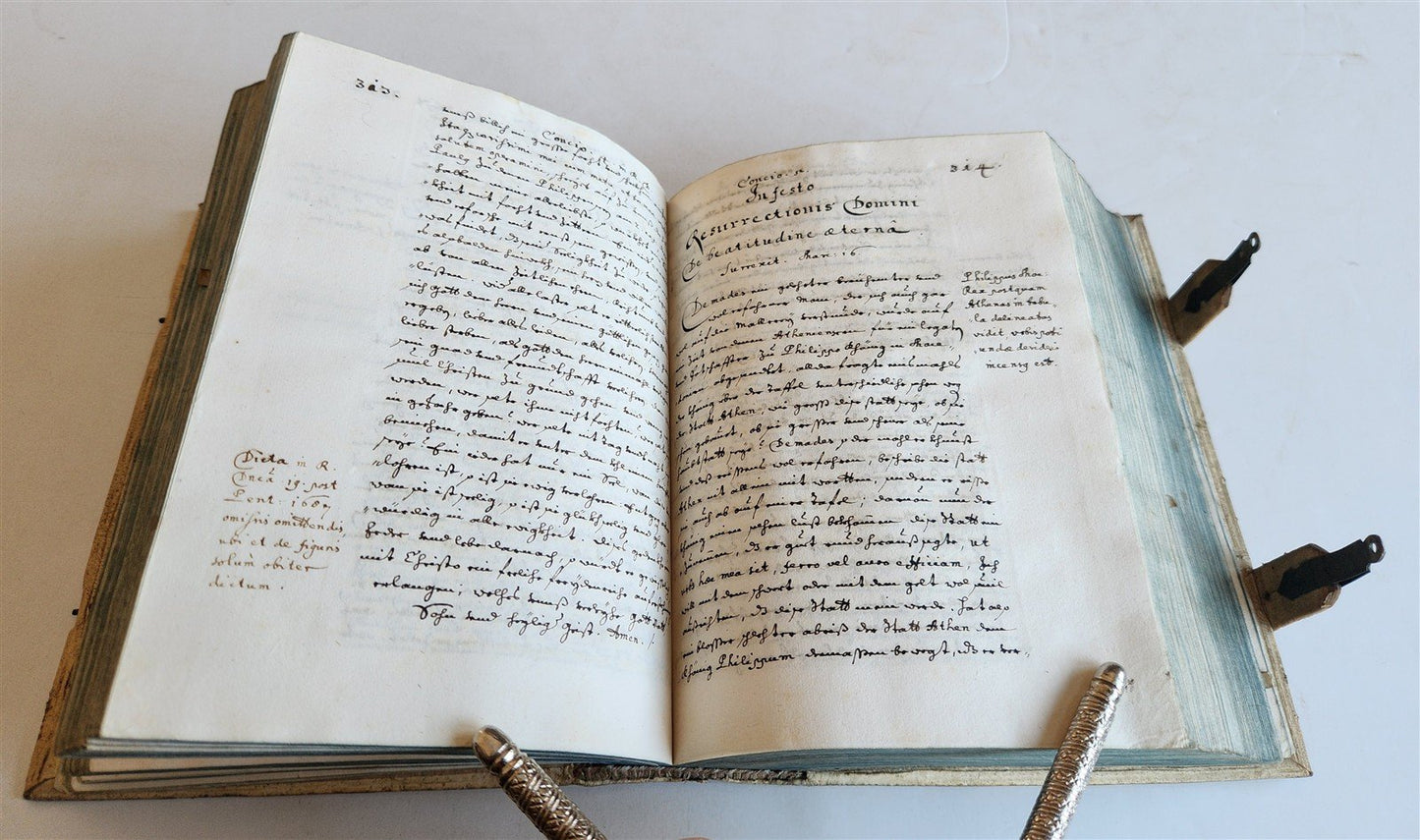 1684 MANUSCRIPT - SERMONS antique PIGSKIN BOUND by Philipp Jacob Franz AUSTRIA