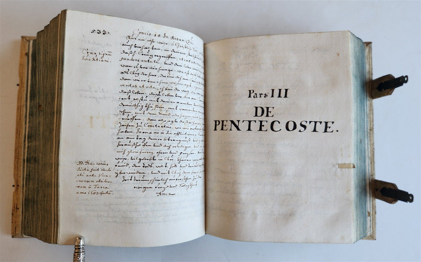 1684 MANUSCRIPT - SERMONS antique PIGSKIN BOUND by Philipp Jacob Franz AUSTRIA