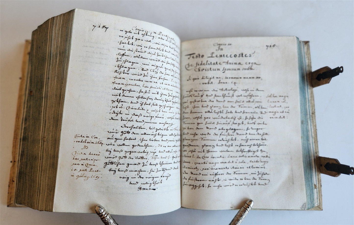 1684 MANUSCRIPT - SERMONS antique PIGSKIN BOUND by Philipp Jacob Franz AUSTRIA