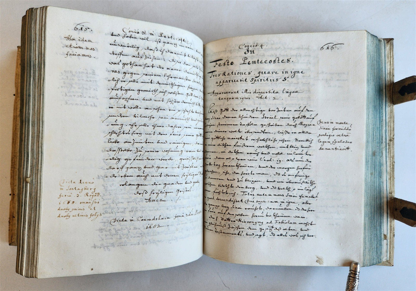 1684 MANUSCRIPT - SERMONS antique PIGSKIN BOUND by Philipp Jacob Franz AUSTRIA