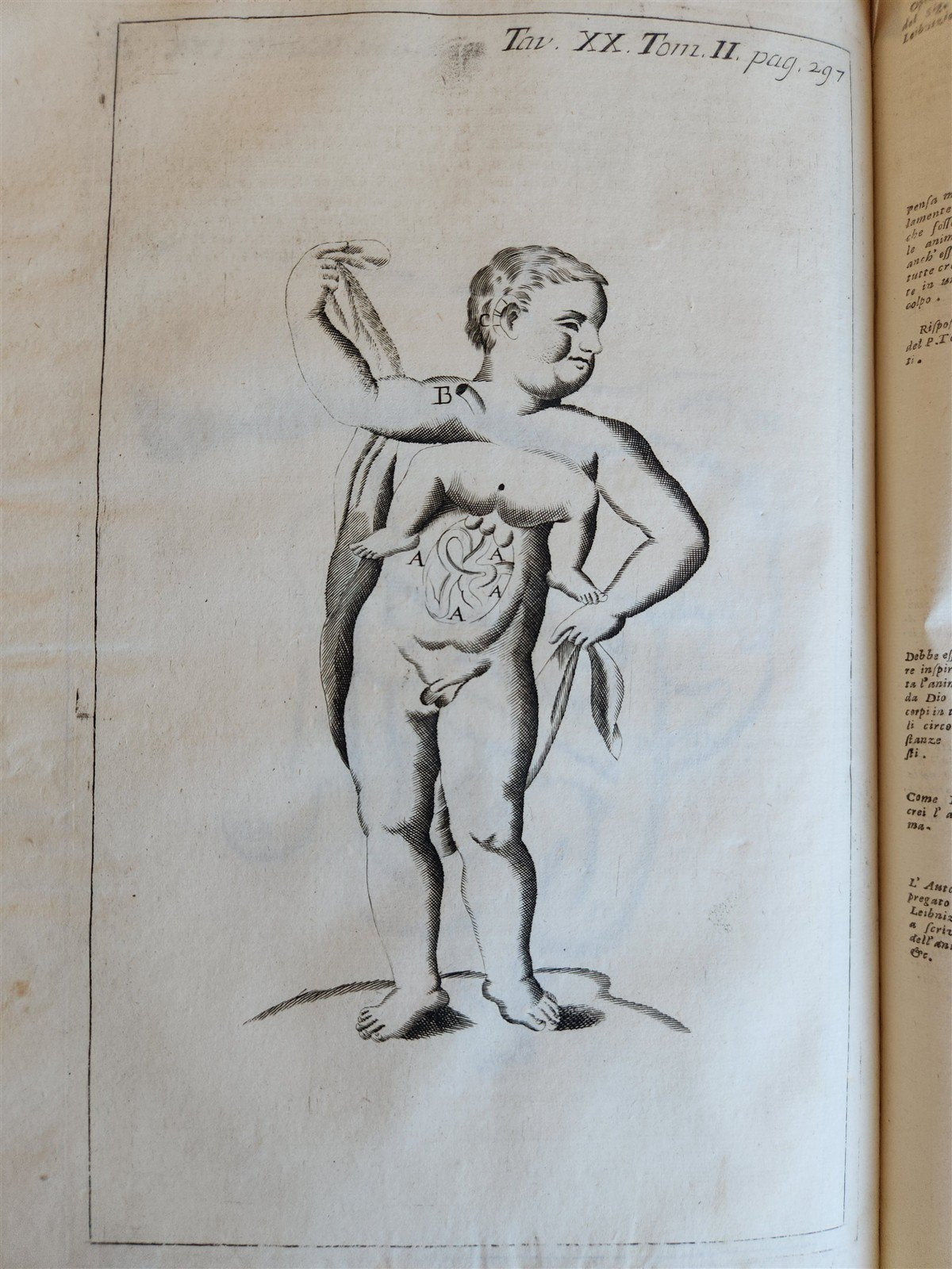 1733 MEDICAL TREATISE by ANTONIO VALLISNERI antique ILLUSTRATED 3 folio volumes