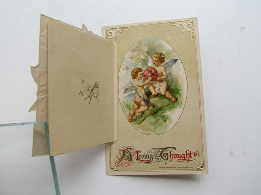 MECHANICAL VALENTINE ANTIQUE POSTCARD CUPIDS w/ HEART by JOHN WINSCH