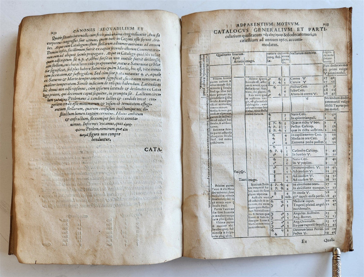 1560 ASTRONOMICAL TABLES by Joannes Stadius antique ASTROLOGY Tabulae Bergenses