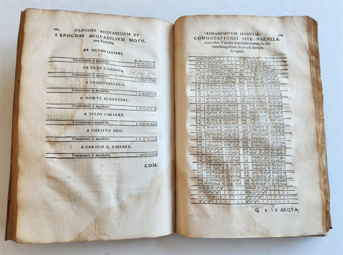 1560 ASTRONOMICAL TABLES by Joannes Stadius antique ASTROLOGY Tabulae Bergenses