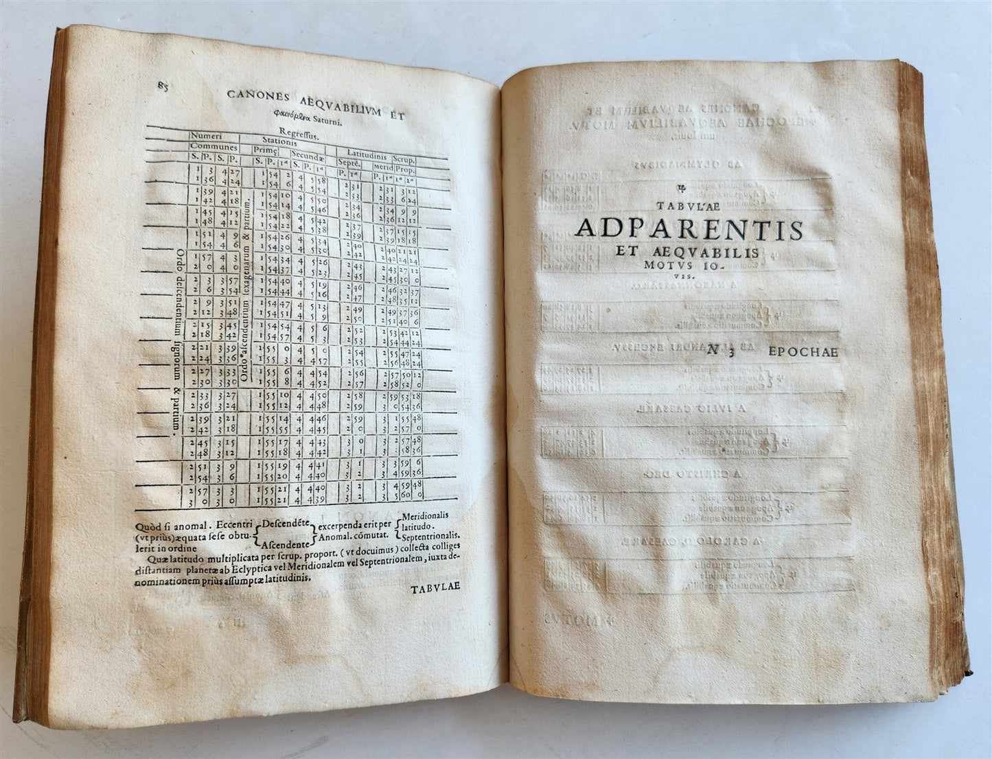 1560 ASTRONOMICAL TABLES by Joannes Stadius antique ASTROLOGY Tabulae Bergenses