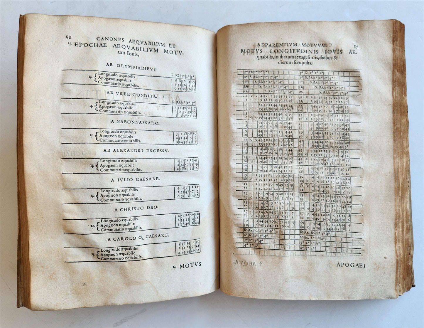 1560 ASTRONOMICAL TABLES by Joannes Stadius antique ASTROLOGY Tabulae Bergenses