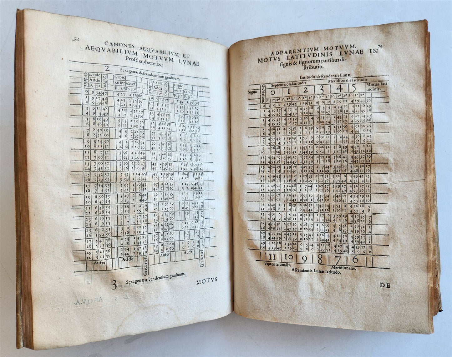 1560 ASTRONOMICAL TABLES by Joannes Stadius antique ASTROLOGY Tabulae Bergenses
