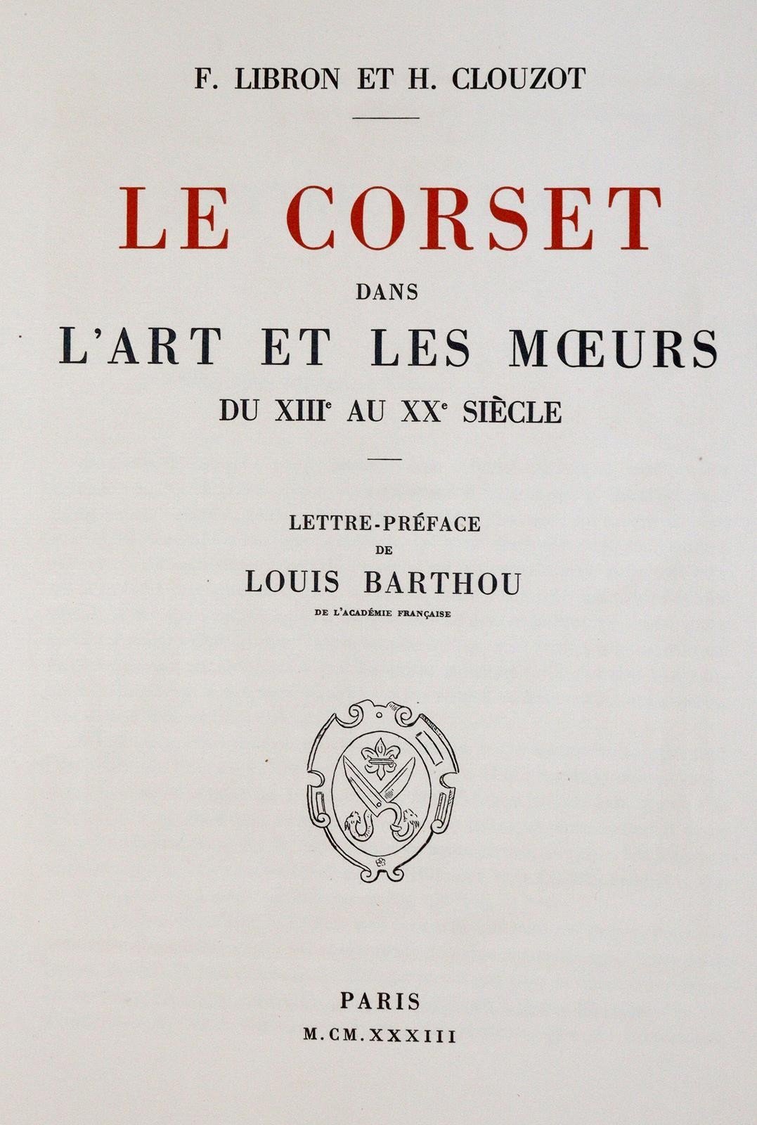 1933 THE CORSET in ART & CUSTOMS 13th-20th century ANTIQUE illustrated FOLIO