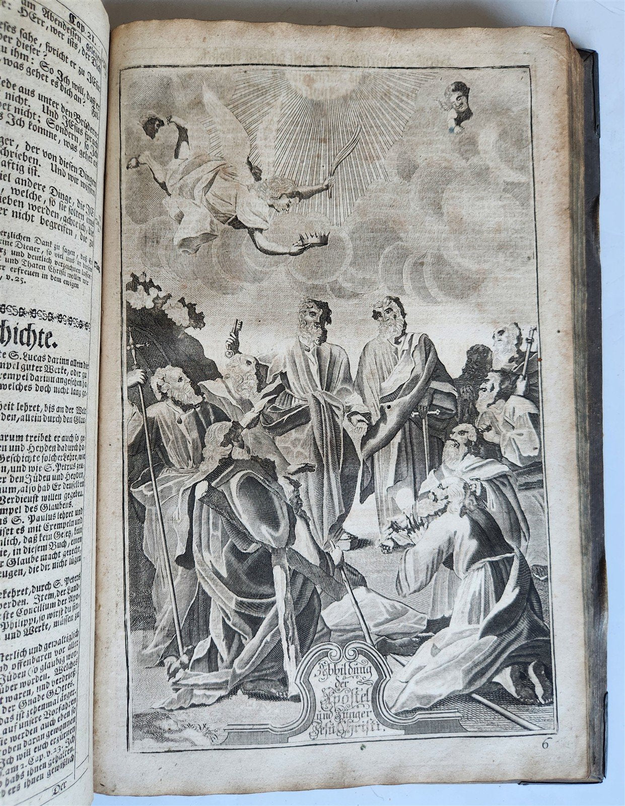 1755 BIBLE in GERMAN ANTIQUE illustrated PIGSKIN MASSIVE FOLIO w/ BRASS CORNERS