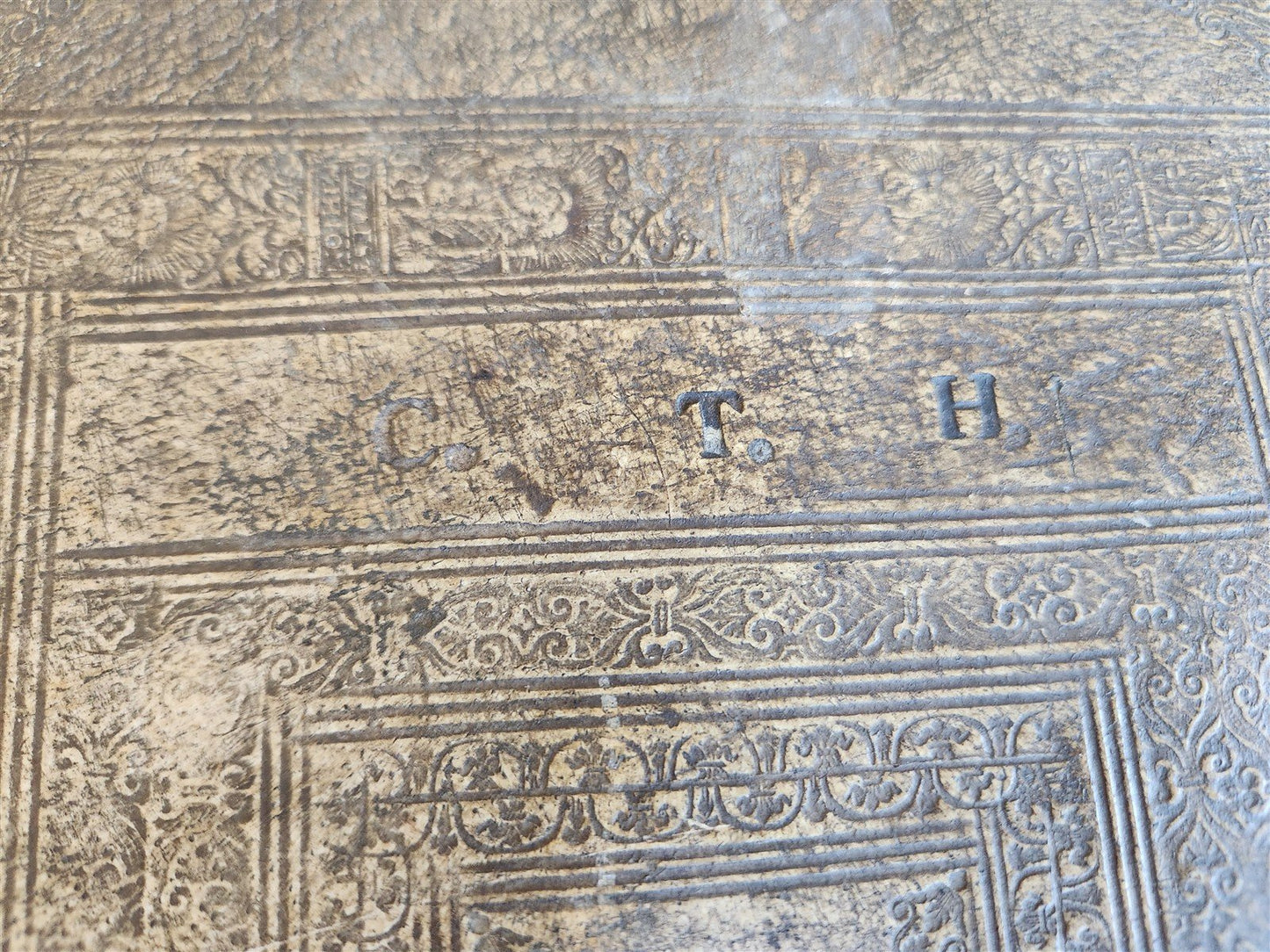 1755 BIBLE in GERMAN ANTIQUE illustrated PIGSKIN MASSIVE FOLIO w/ BRASS CORNERS