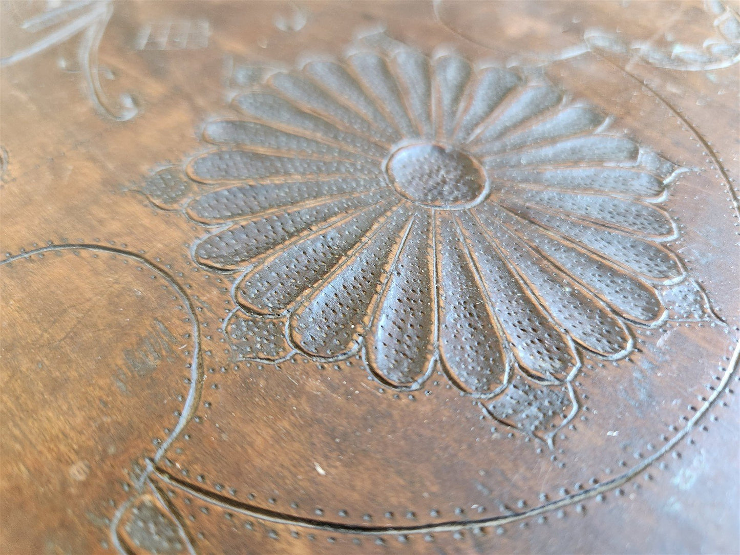 1790 BIBLE BOX HAND CARVED WOOD antique RARE SHAPE