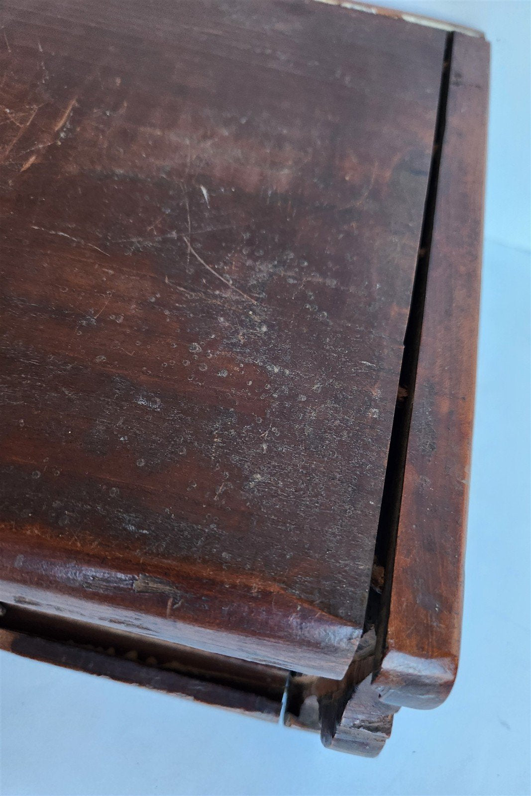 1790 BIBLE BOX HAND CARVED WOOD antique RARE SHAPE