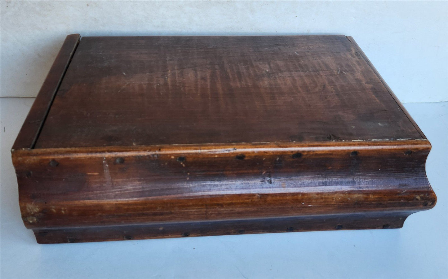 1790 BIBLE BOX HAND CARVED WOOD antique RARE SHAPE