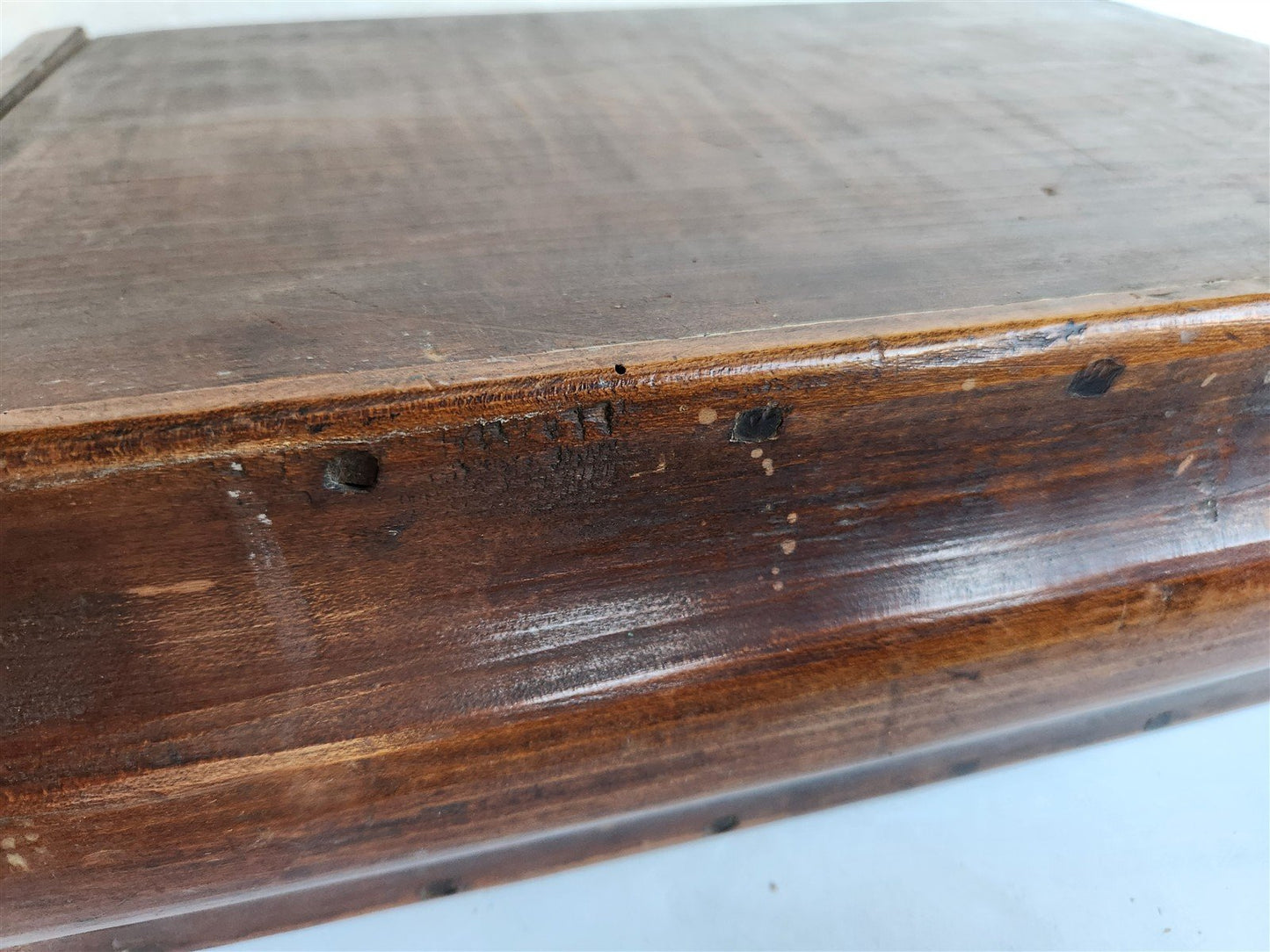 1790 BIBLE BOX HAND CARVED WOOD antique RARE SHAPE