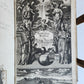 1763 BIBLE in GERMAN antique PIGSKIN BOUND FOLIO ILLUSTRATED w/ 212 ENGRAVINGS