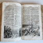 1763 BIBLE in GERMAN antique PIGSKIN BOUND FOLIO ILLUSTRATED w/ 212 ENGRAVINGS