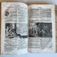 1763 BIBLE in GERMAN antique PIGSKIN BOUND FOLIO ILLUSTRATED w/ 212 ENGRAVINGS