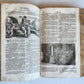 1763 BIBLE in GERMAN antique PIGSKIN BOUND FOLIO ILLUSTRATED w/ 212 ENGRAVINGS